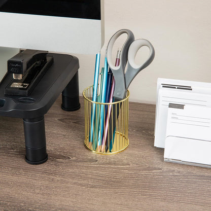 Mind Reader Pen and Accessories Holder, Desktop Organizer, Office, Metal Mesh, 3.5"L x 3.5"W x 3.75"H, Set of 3, Black