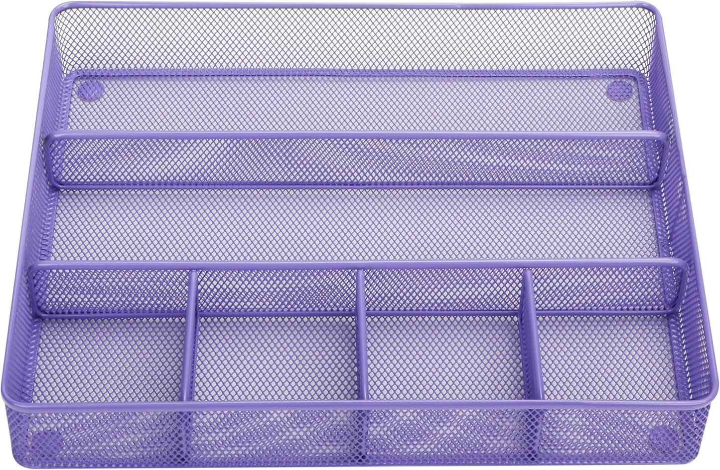 Annova Desk Drawer Organizer Tray for Office Organization - Metal Mesh - Storage Tray with Dividers for Pens, Desktop Accessories, Bathroom, Kitchen, Makeup and Office Supplies (Small, Gold)