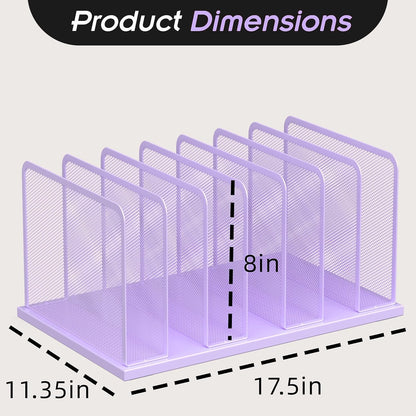 Kuntine.B Desk File Organizer 5 Sections Upright Mesh Desktop Organizer File Sorter Office Organization File Holder for Home, Office & Classroom