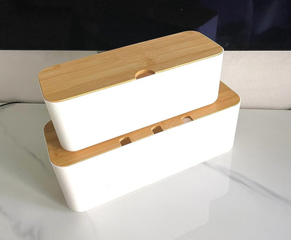 Cable Management Box| Power Stripe Organizer|Cord Organizer Box| Hide and Conceal Power Strips and Electrical Cords from TVs, Computers, and Desks| Keep Pets Safe