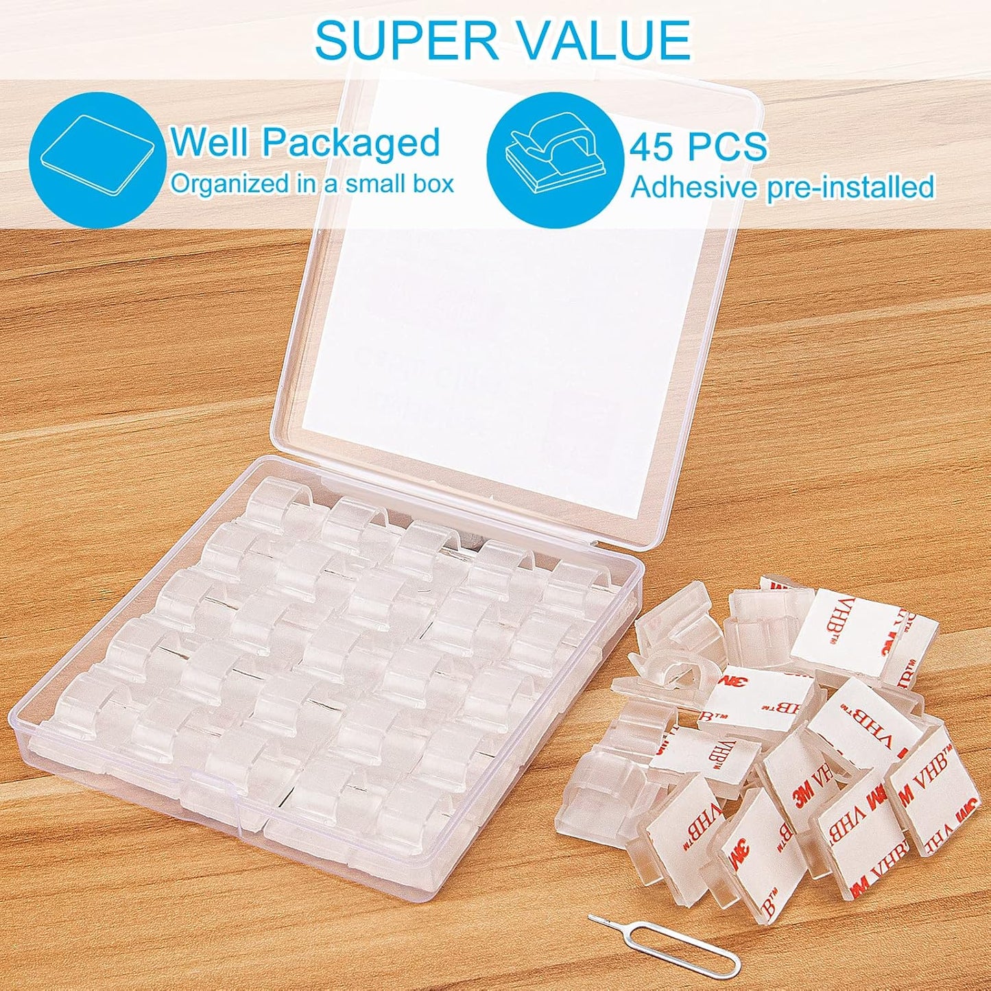 120 PCS Cable Clips, Adhesive Cord Clips for Wires on Wall, Strong Wire Clips Holders Cord Organizer for Cable Management, Christmas Lights, USB, Phone Charger, Cat 6, Car Dash Cam (Small, Black)