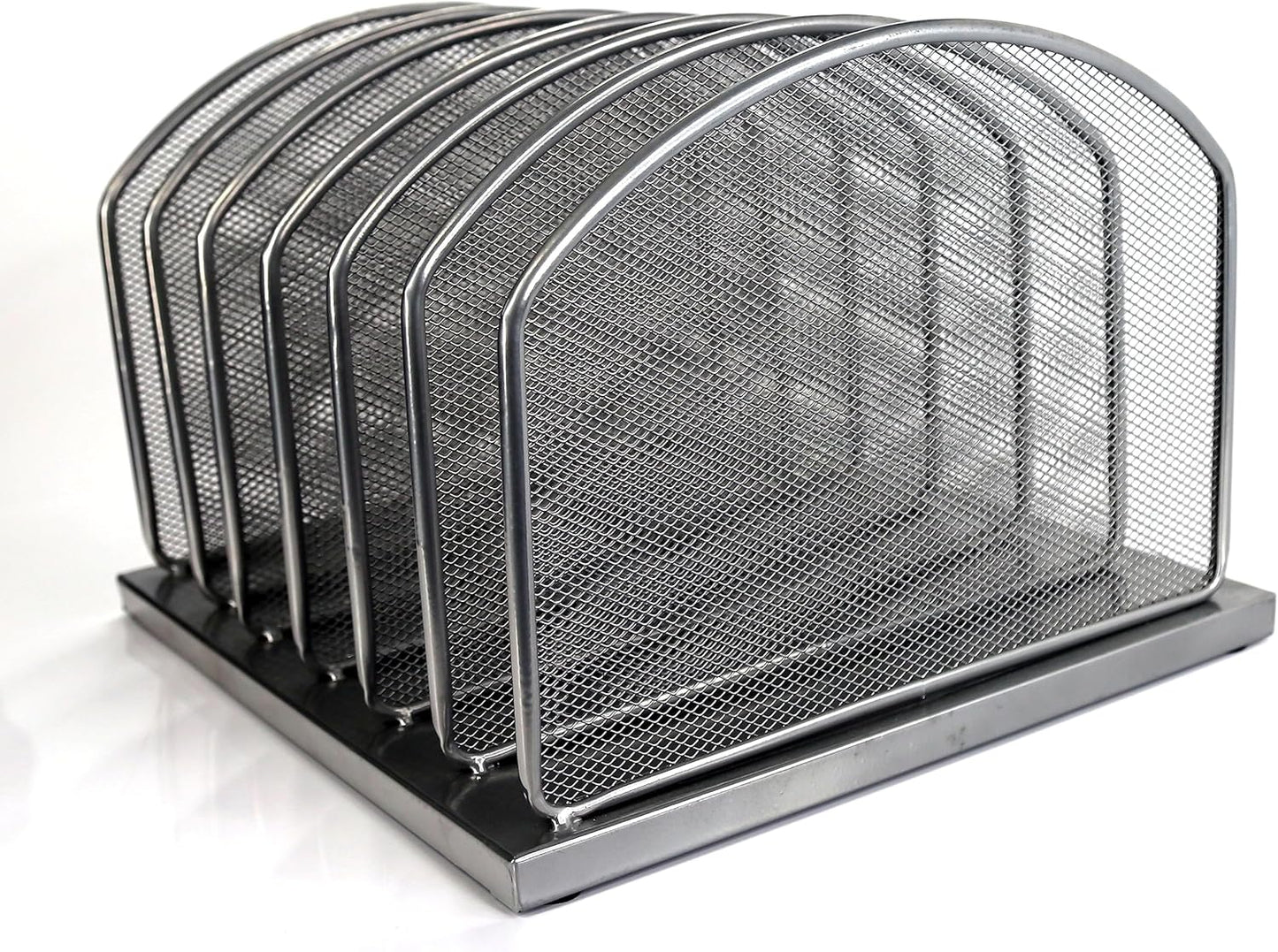 Huron 8-Slot Vertical File Binder Organizer Storage, Black Steel Mesh