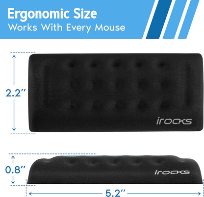 i-Rocks Memory Foam Keyboard Wrist Rest - Pain-Reducing Wrist Rest for Computer Keyboard - Non-Slip Rubber Base Wrist Rest - Cooling Keyboard Pad for Long Hours of Work, Studying, Gaming