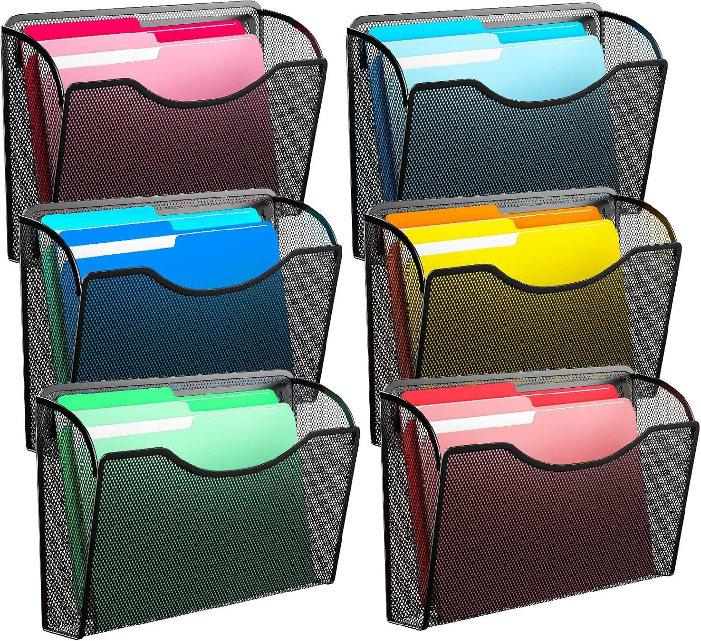 MINDEPOT Wall File Organizer,Hanging Wall Mounted File Folder Binder Holder Mail Organizer for Office,Home and School Supplies