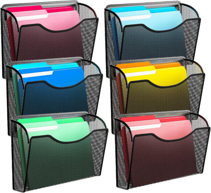 MINDEPOT Wall File Organizer,Hanging Wall Mounted File Folder Binder Holder Mail Organizer for Office,Home and School Supplies