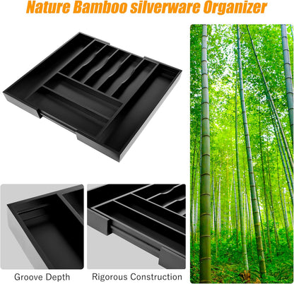 Kitchen Silverware Drawer Organizer and Storage Flatware Cutlery Utensil Holder Spice Rack Containers Bathroom Counter Cabinet Office Desk Makeup Drawer Tray Kitchen and Dining Tools Decor Accessories