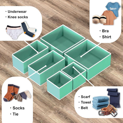 SIMPLE HOUSEWARE Foldable Drawer Organizer for Clothes/Underwear/Panty/Onesie Stocking Bin, Set of 12, Black