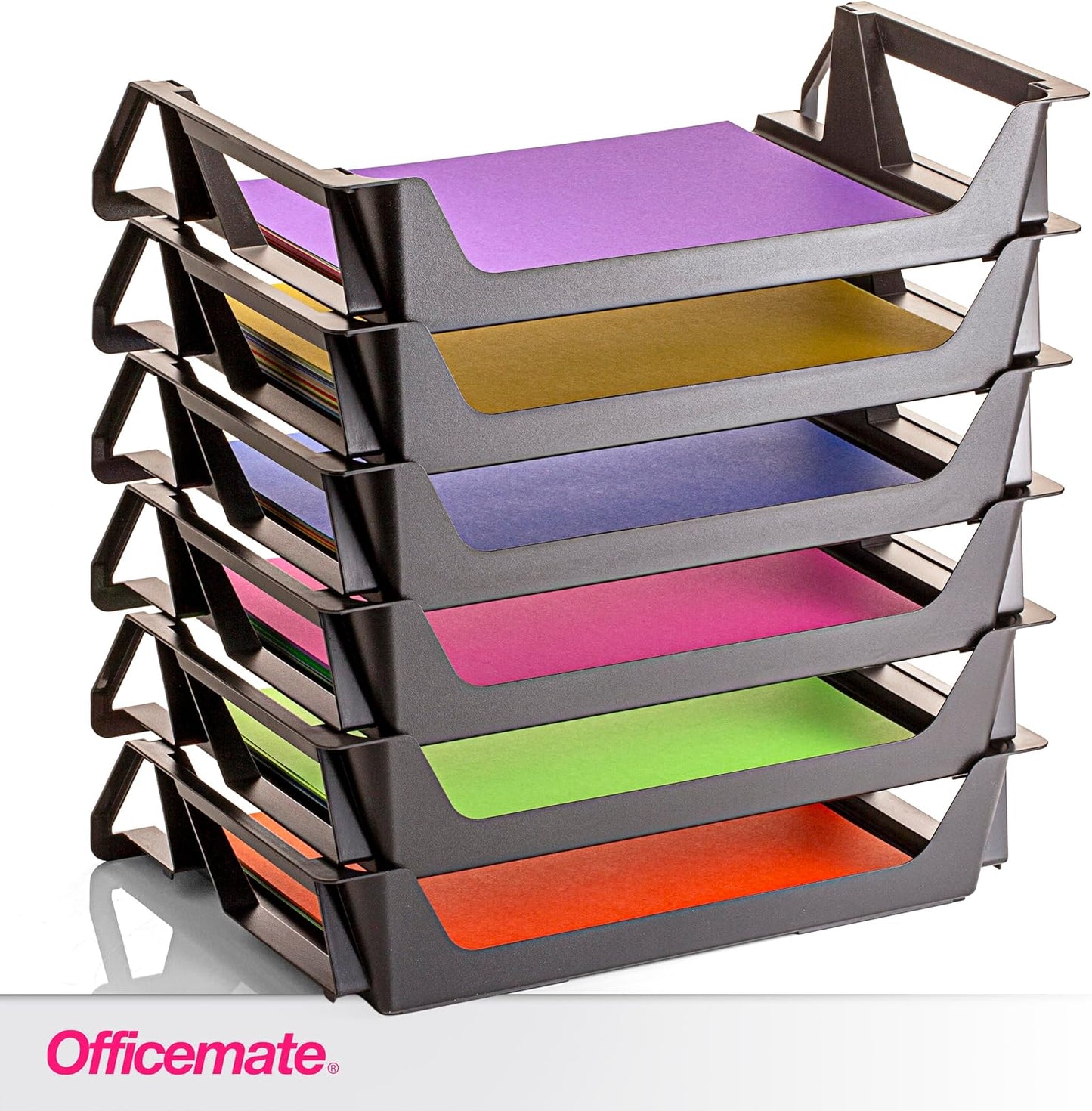 Officemate Recycled Desk Tray, Side Load, 15 1/8 x 8 7/8 x 15, Letter/A4, 6/PK (26212)