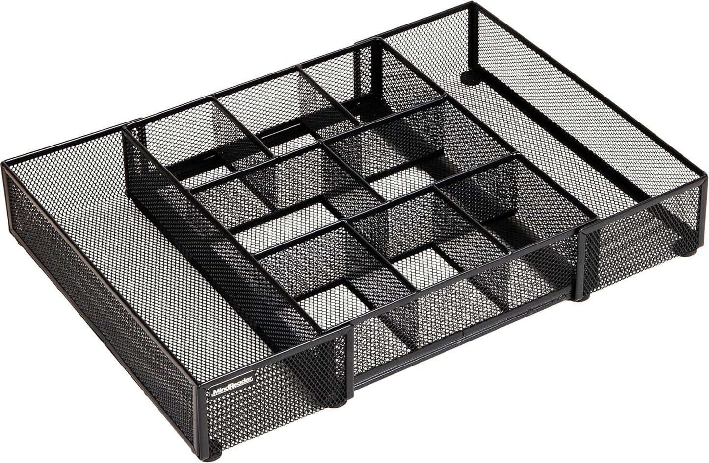 Mind Reader Expandable Mesh Desk Drawer Organizer, Adjustable from 9.25" to 17.125", Office Supply Storage Tray, Makeup Organizer, Black