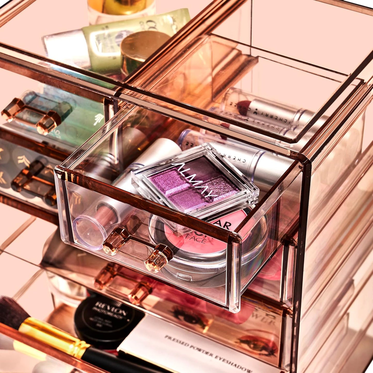 Sorbus Acrylic Makeup Organizer Set, 6-Drawer Vanity & Countertop Cosmetic Storage with Small & Wide Drawers, Clear Makeup Storage for Brushes, Lipsticks, Jewelry – Holiday Gift for Women & Teens