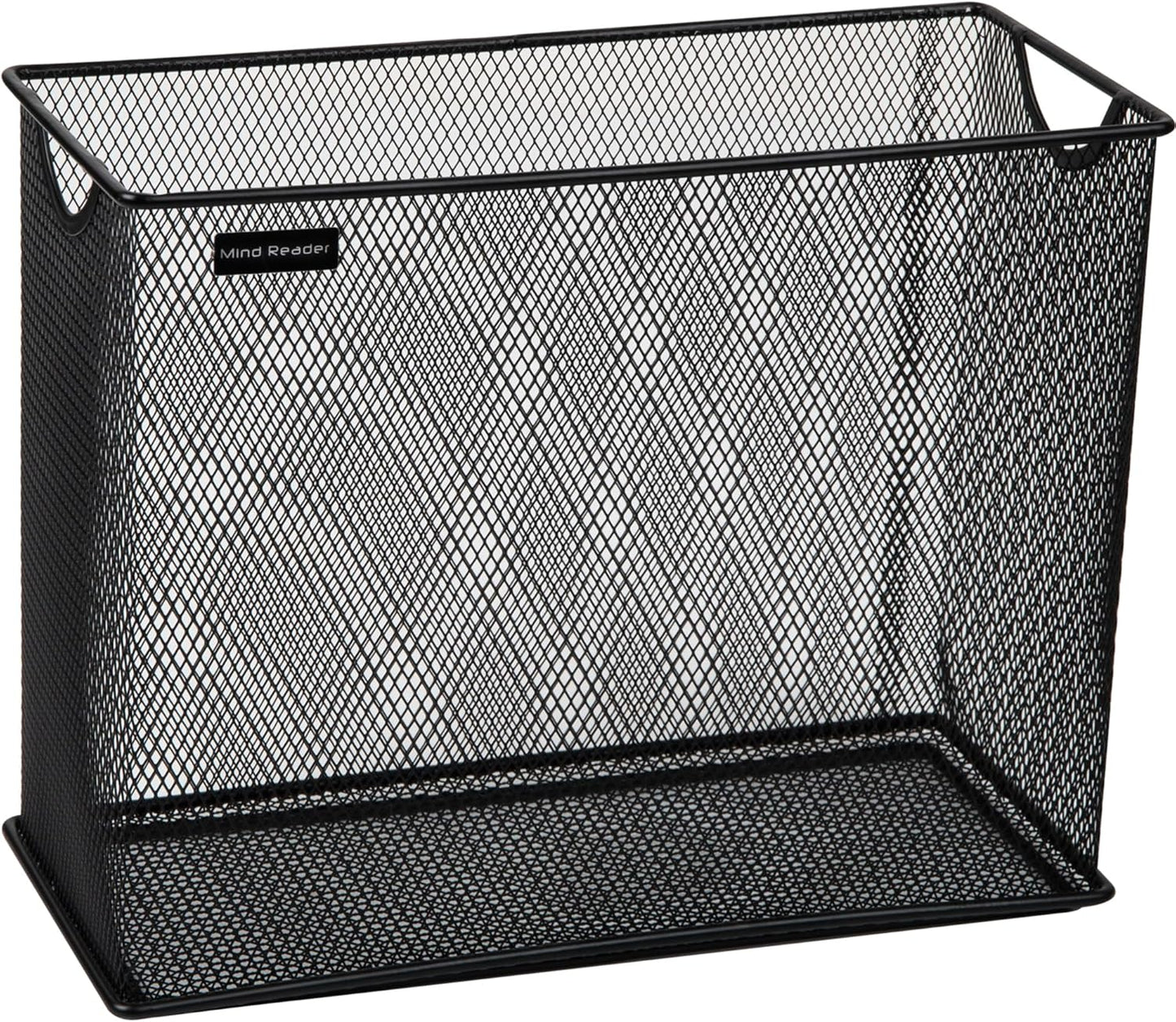 Mind Reader Vertical File Storage, Desktop Organizer, Hanging Files, Office, Metal Mesh, 12.25"L x 5.5"W x 10"H, Black