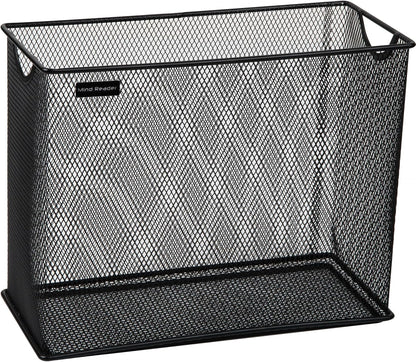 Mind Reader Vertical File Storage, Desktop Organizer, Hanging Files, Office, Metal Mesh, 12.25"L x 5.5"W x 10"H, Black