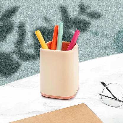 ZUFECY Pencil Holder, Pen Cup Makeup Brush Holder, Desktop Organizer Storage Case Scandinavian Design Stationery for School Home Office Supplies (Green)