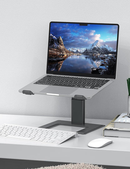 ALASHI Laptop Stand for Desk, Computer Stand Adjustable Height, Ergonomic Notebook Laptop Riser, Aluminum Metal Holder Compatible with 10 to 17.3 Inches Notebook PC Computer, Black