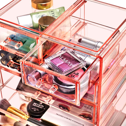 Sorbus Acrylic Makeup Organizer Set, 6-Drawer Vanity & Countertop Cosmetic Storage with Small & Wide Drawers, Clear Makeup Storage for Brushes, Lipsticks, Jewelry – Holiday Gift for Women & Teens