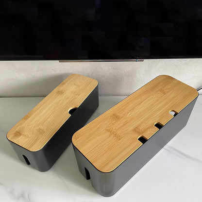 Cable Management Box| Power Stripe Organizer|Cord Organizer Box| Hide and Conceal Power Strips and Electrical Cords from TVs, Computers, and Desks| Keep Pets Safe
