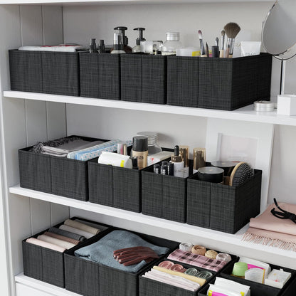 Drawer Organizer Clothes Set of 12 Grey - Dresser Organizer For Nursery, Bedroom, Closet - The Perfect Baby Clothes Organizer and Storage & General Nursery Organization or Dresser Drawer Organizers