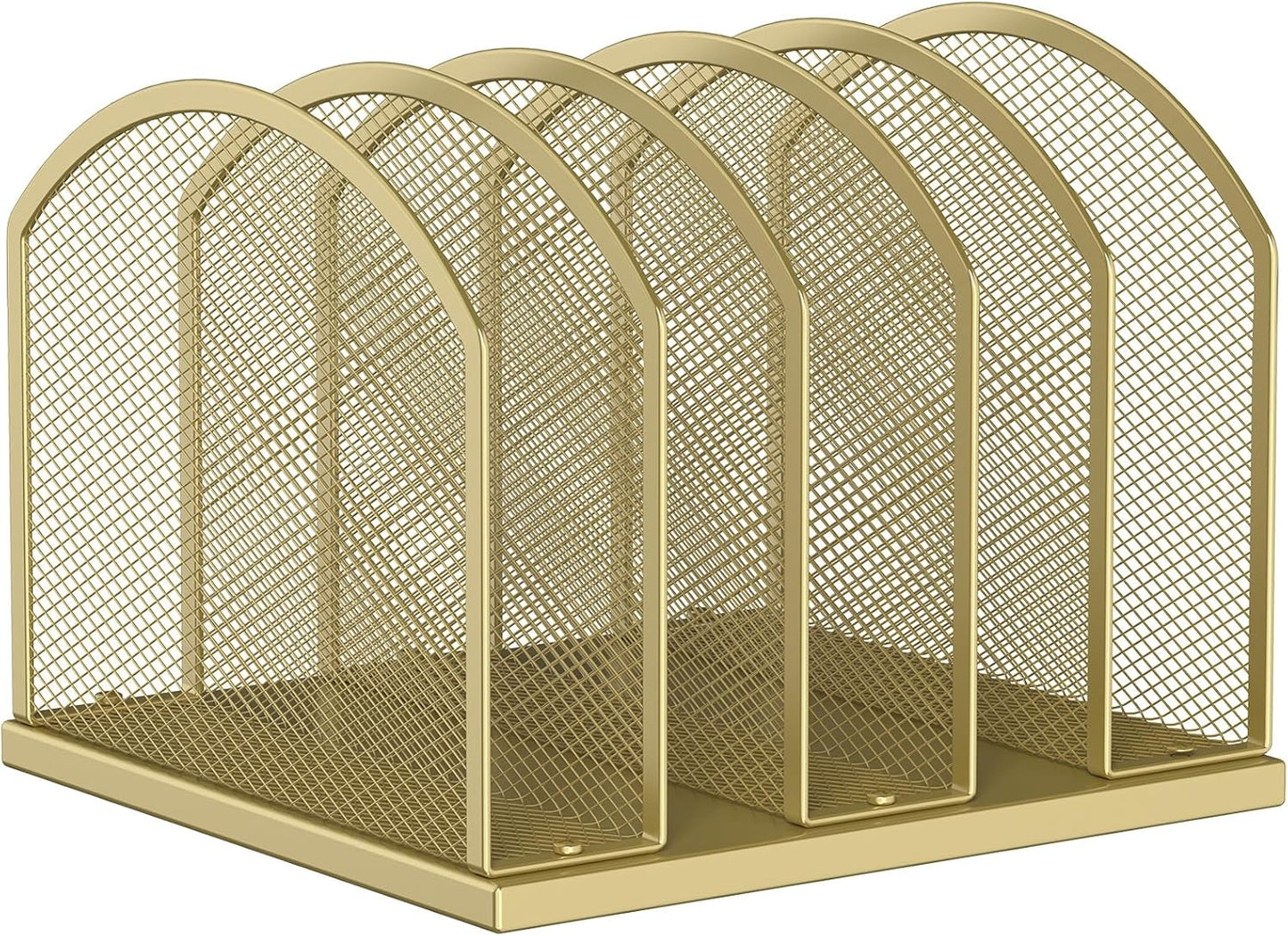 Gawerk 5-Section Vertical Desktop Organizer, 5-Section Mesh File Folder Stand Sorter for Office Home Classroom Organization (1, Black)