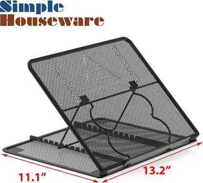 Simple Houseware Mesh Laptop Stand with 11-Levels Adjustable Ventilated Computer Holder, Black