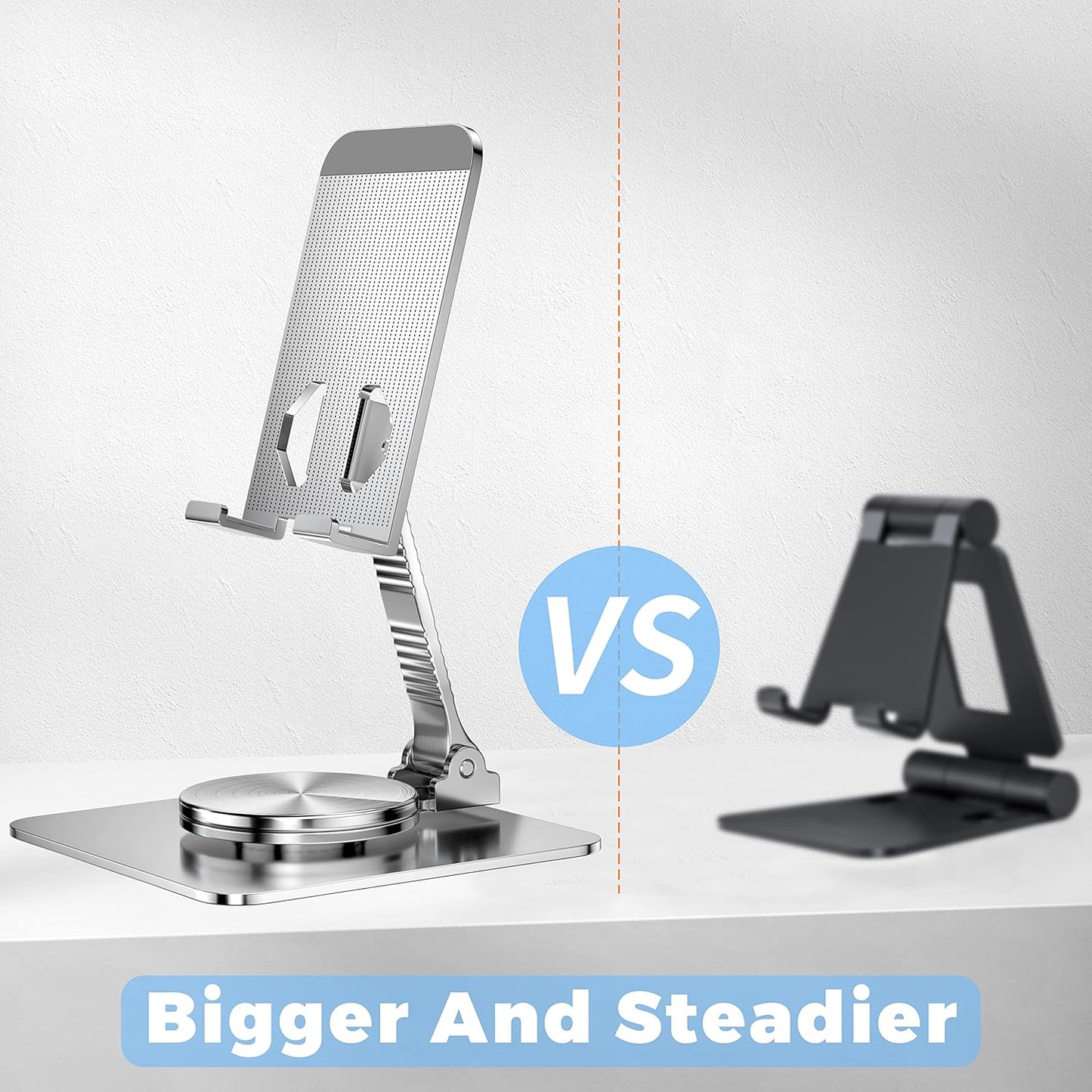 360 Rotatable Foldable Phone Stand for Desk,Fully Adjustable Desktop Phone Holder Cradle Dock Compatible with iPhone 17 16 15 14 13 12 11 Pro Max,Tablets,All Phones(Pink)