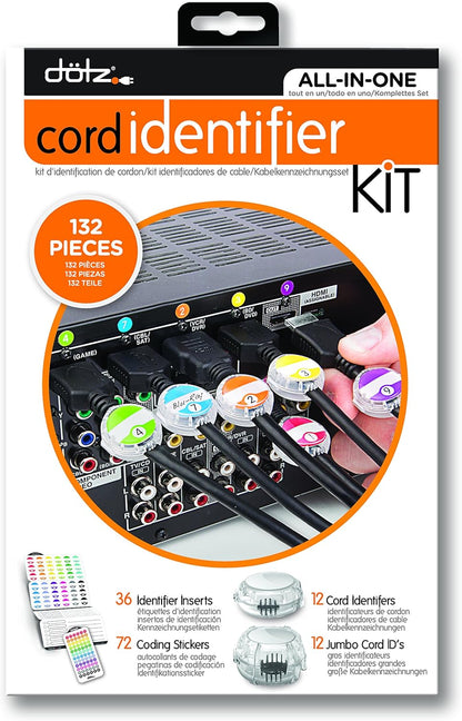 Dotz Home Entertainment Cord Identifier Kit for Cord and Cable Management (DCI131HEK-C)