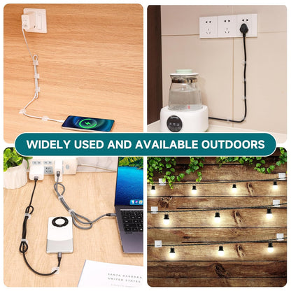 63pcs Black Cable Management,Adhesive Cable Clips,Cord Organizer ID 032" X0.2",Cord Clips for Wires on Wall,Under Desk,Nightstand,PC,TV,Outdoor Lights Strip,Plant Clips for Climbing Plants