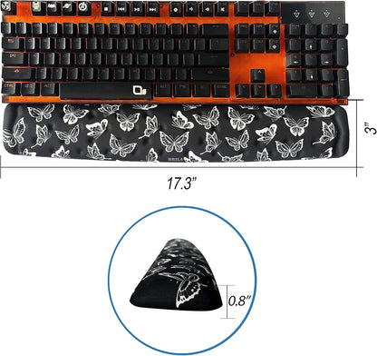 BRILA Keyboard Wrist Rest Support Cushion Pad for Computer, Laptop, Office Work, PC Gaming - Memory Foam Gel with Massage Holes Design - Non-Slip Easy Typing Wrist Pain Relief (Black Keyboard Pad)