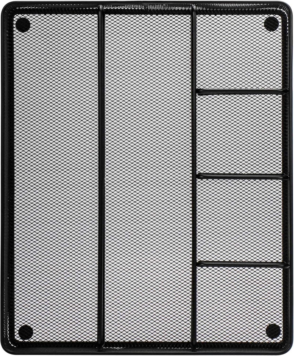 Annova Desk Drawer Organizer Tray for Office Organization - Metal Mesh - Storage Tray with Dividers for Pens, Desktop Accessories, Bathroom, Kitchen, Makeup and Office Supplies (Small, Gold)