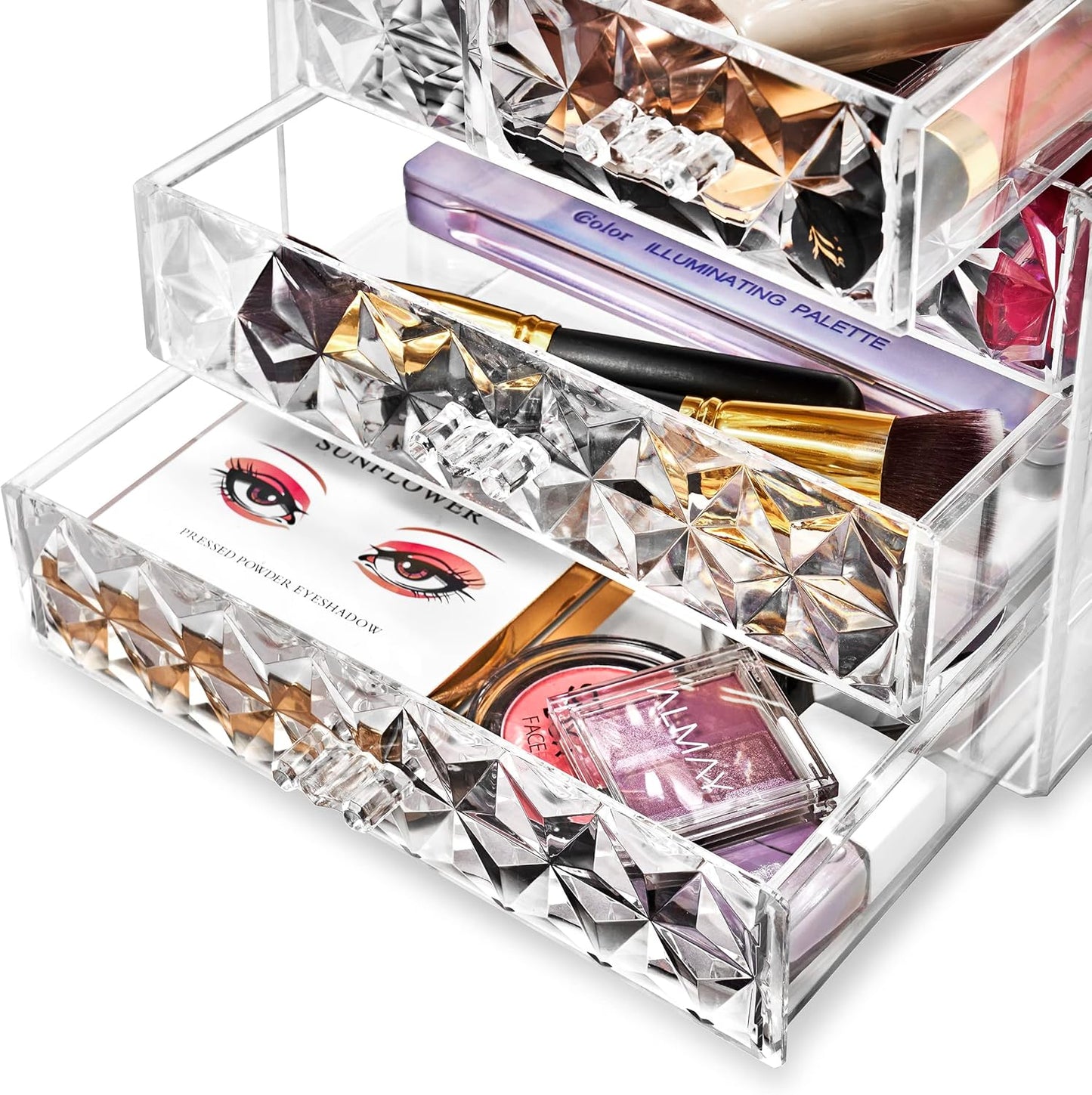 Sorbus Acrylic Makeup Organizer Set, 6-Drawer Vanity & Countertop Cosmetic Storage with Small & Wide Drawers, Clear Makeup Storage for Brushes, Lipsticks, Jewelry – Holiday Gift for Women & Teens
