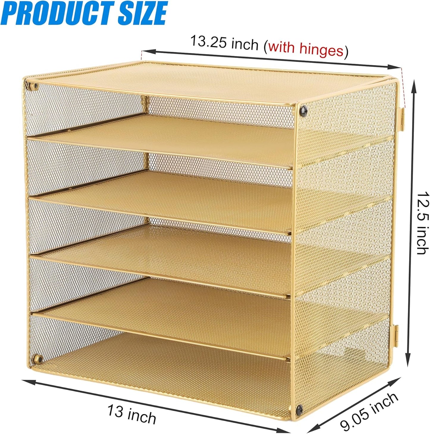 EASEPRES 3 Tier Mesh Desk Organizer Tray, File Paper Letter Folder Holder Desktop Paper Sorter Mail Organization Rack Storage Accessories, for Office Home School Classroom, Black