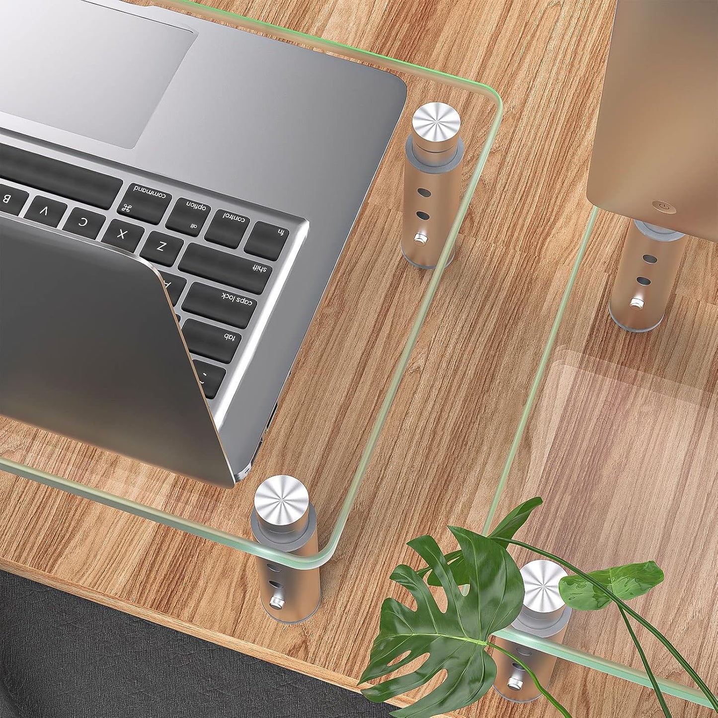 Hemudu Monitor Stand -3 Adjustable Height Monitor Riser, Computer Monitor Stand, Desktop Organizer, Monitor Stand Riser for PC, Computer, Laptop Clear