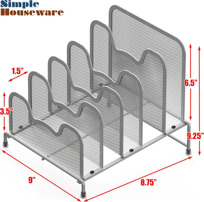 Simple Houseware Desk 5 Sections Step File Sorter Organizer, Black