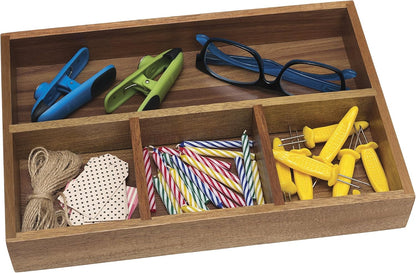 Lipper International 824, Bamboo Wood 4-Compartment Organizer Tray, 11 5/8" x 7 7/8" x 1 3/4"
