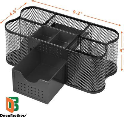 Deco Brothers Desk Organizers Pen Holder Office Caddy Storage, Black