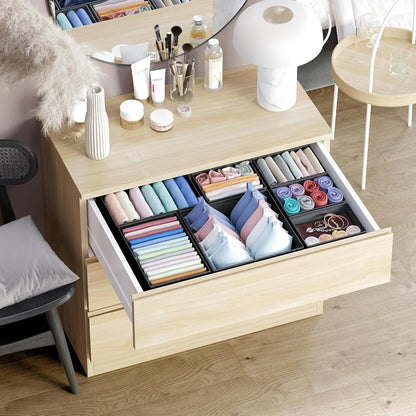 Drawer Organizer Clothes Set of 12 Grey - Dresser Organizer For Nursery, Bedroom, Closet - The Perfect Baby Clothes Organizer and Storage & General Nursery Organization or Dresser Drawer Organizers
