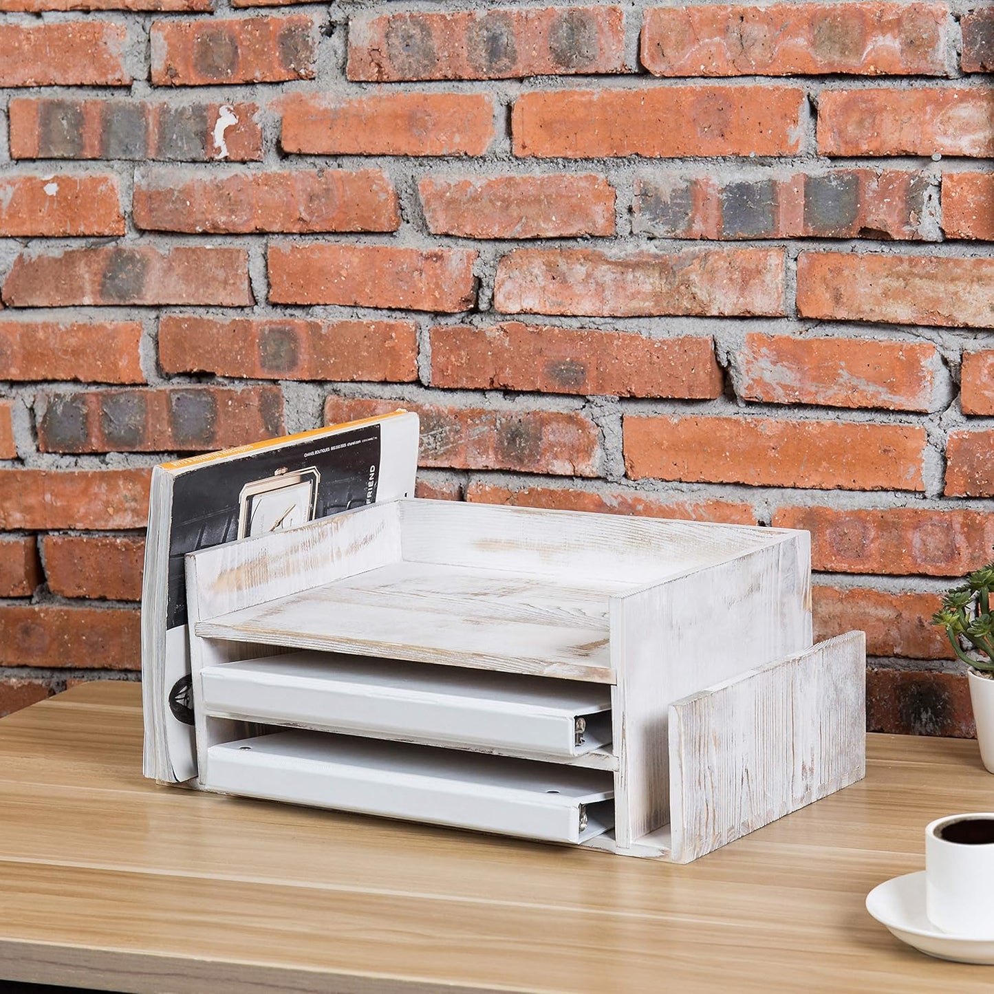 MyGift 2-Tier Premium Clear Acrylic Desk Letter Tray Organizer, A4 Size 2 Tier Document Organizer Desktop File Paper Holder Rack for Home and Office