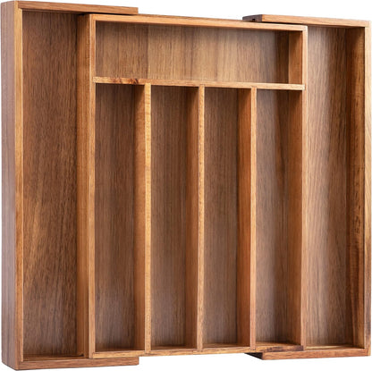 Kitchen Silverware Drawer Organizer and Storage Flatware Cutlery Utensil Holder Spice Rack Containers Bathroom Counter Cabinet Office Desk Makeup Drawer Tray Kitchen and Dining Tools Decor Accessories