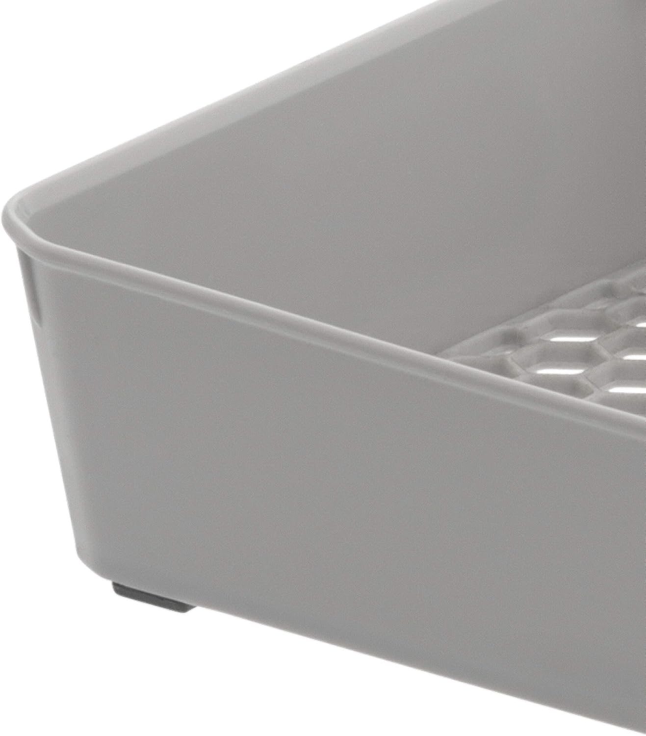Spectrum Hexa 6 x 12 Drawer Organizer for Kitchen Utensils with Innovative Honeycomb Base Design, Silverware Tray for Cutlery and Flatware Storage, Bathroom Vanity or Desk Solution, Clear Frost
