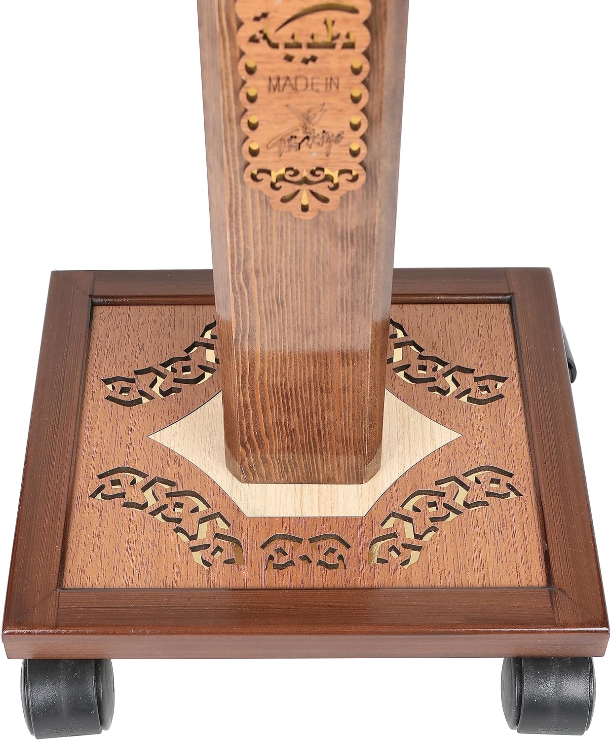 Prayer Book Holder Stand Ramadan Gift Rihal Rehal Wooden Carved Gift (Adjustable White)