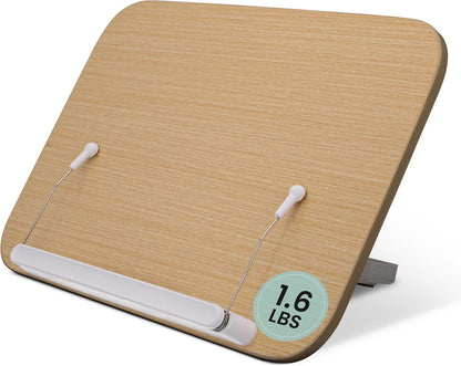 Wood Book Stand - Book Holder for Reading Hands Free, Foldable, Adjustable Book Display Stand, Cookbook Stand Portable, Lightweight Page Holder for Book Lovers, Cooks, Students 13.4"x9.4"