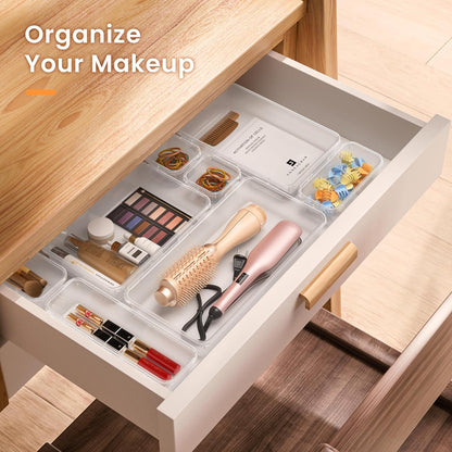 【Military Grade】A-LuGei Drawer Organizer, 【𝟱𝗦𝗶𝘇𝗲】 Makeup organizer, 【Holds 177 Items】 Bathroom Organizers and Storage, Organization and Storage, Desk Drawer Organizer for Bathroom Vanity