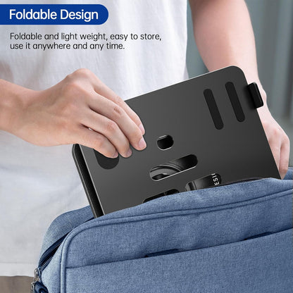 BESIGN LS11 Laptop Stand with 360° Rotating Base, Ergonomic Adjustable Notebook Riser, Foldable Computer Holder Compatible with 10-14" Laptops (Black)