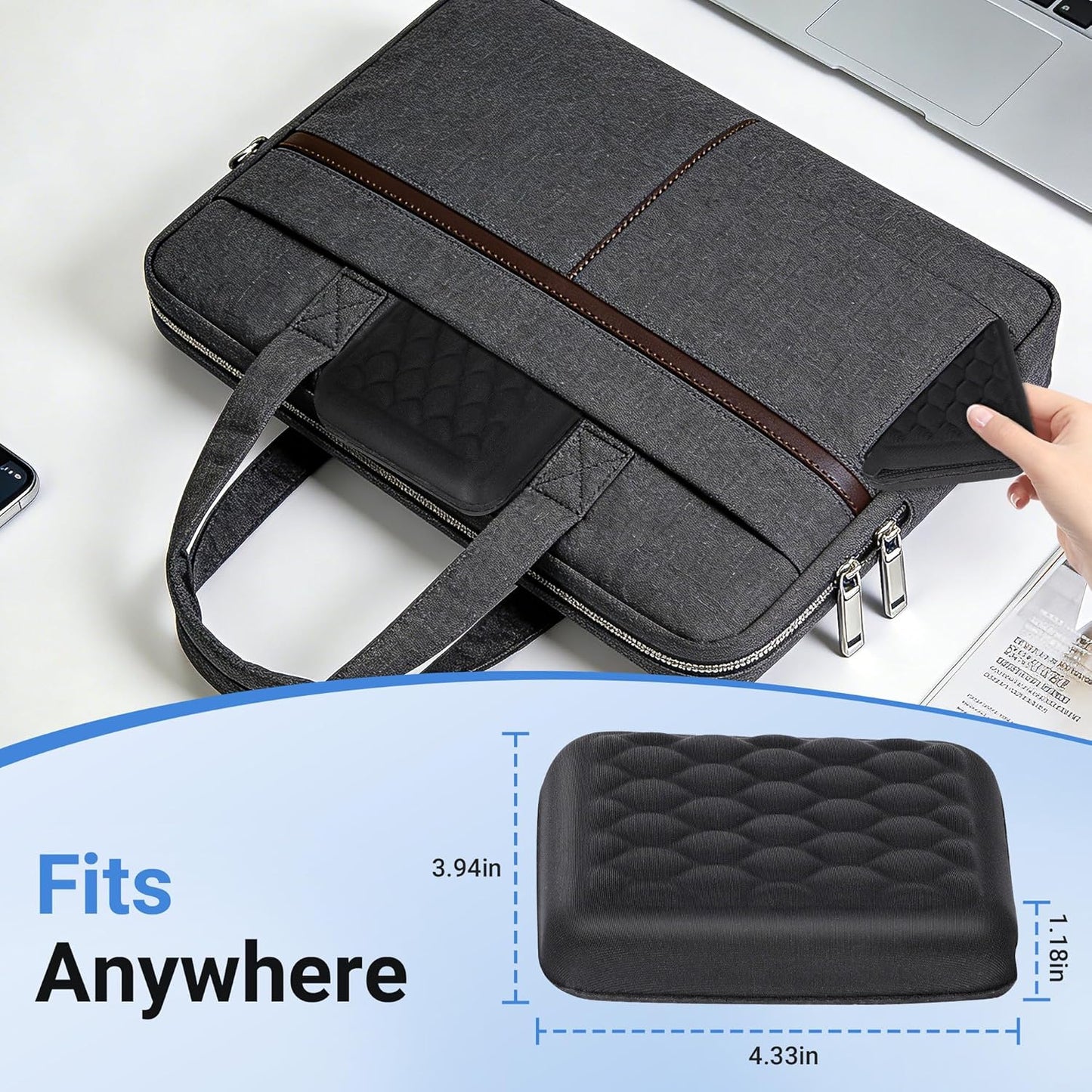MEKASS Wrist Rest for Laptop, Soft Memory Foam Computer Keyboard Pad with Wrist Support, Relieve Carpal Tunnel Wrist Pain, Wrist Cushion for Typing, Studing, Working (Black)