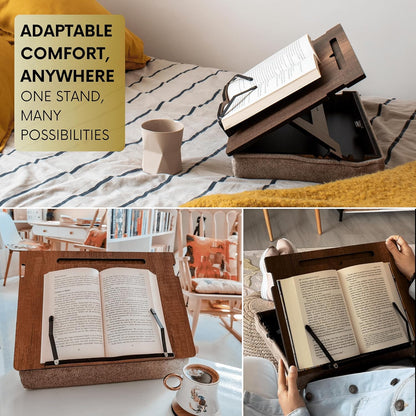 Book Stand for Reading in Bed with Storage – Book Holders for Reading Hands Free, Bed Book Holder and Book Display Stand, Perfect Book Stands for Reading, Study, Bed or Desk Use