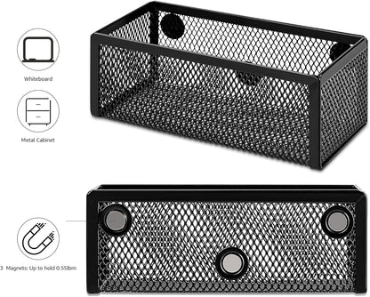 Amazon Basics Wire Mesh Pen Holder, Pencil Cup Desk Organizer for Stationery, Scissors, Office Caddy Storage, 3.7" x 3.3", Black