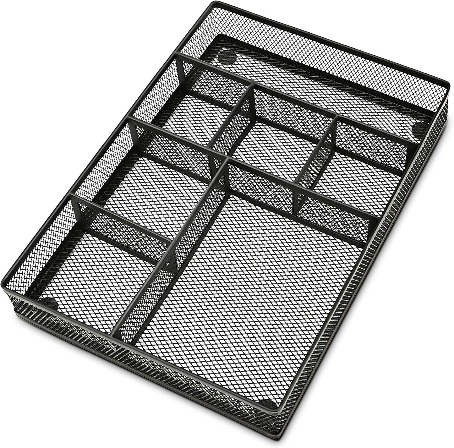 shenee Desk Drawer Organizer Tray,Drawer Organizer for Office and Home,Desk Organizer with Drawers,4 Compartments,Non-Slip Desk Organizers and Accessories for Stationery Makeup School (Black)