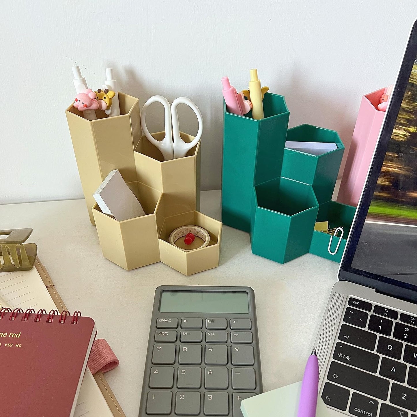 Pencil Organizer Pen Holder for Desk Pens Cup Small Desk Organizer Cute Pen Holder for Office,School and Home (White, 3)