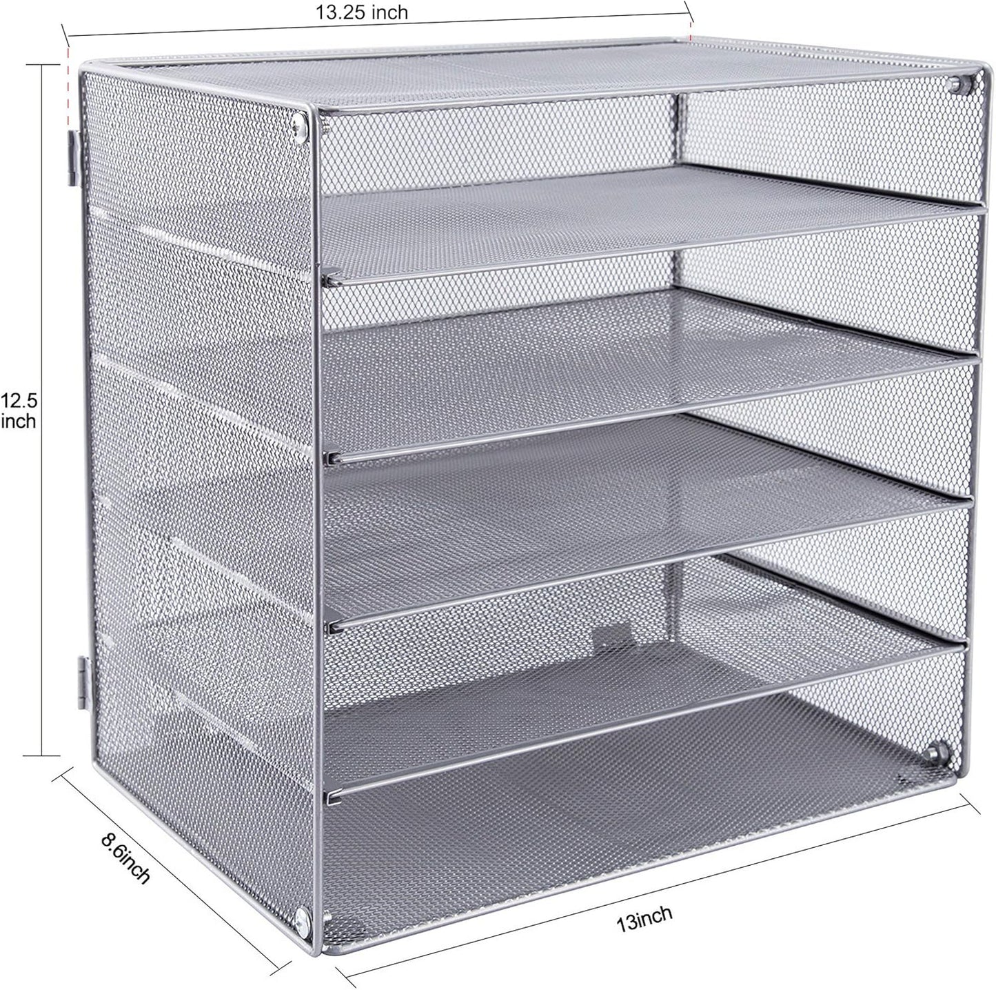 EASEPRES 3 Tier Mesh Desk Organizer Tray, File Paper Letter Folder Holder Desktop Paper Sorter Mail Organization Rack Storage Accessories, for Office Home School Classroom, Black