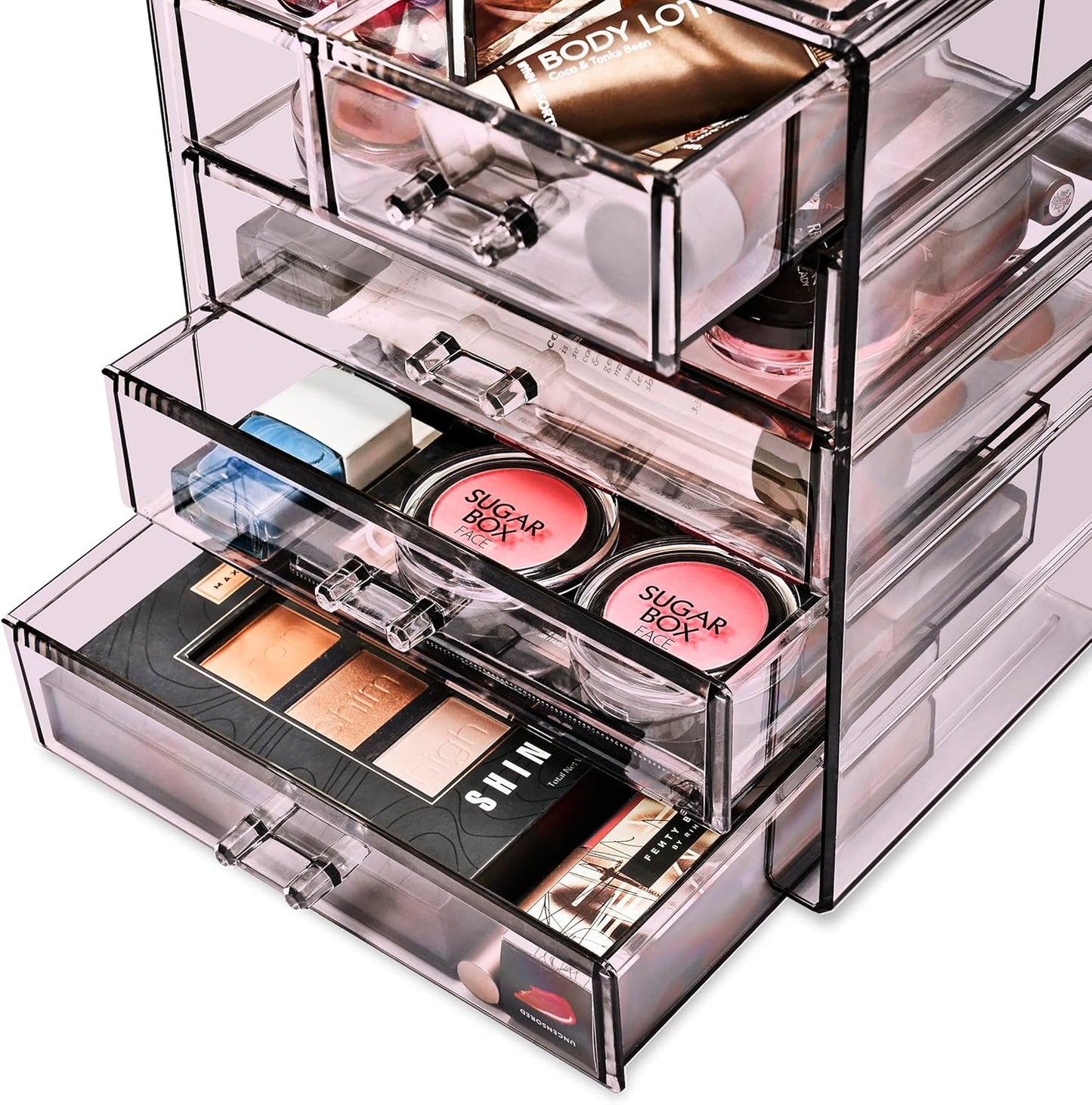 Sorbus Acrylic Makeup Organizer Set, 6-Drawer Vanity & Countertop Cosmetic Storage with Small & Wide Drawers, Clear Makeup Storage for Brushes, Lipsticks, Jewelry – Holiday Gift for Women & Teens