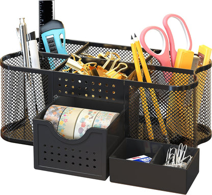 Deco Brothers Desk Organizers Pen Holder Office Caddy Storage, Black